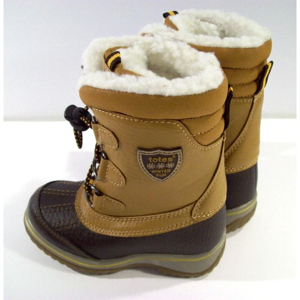 New Kids Totes Thermolite Winter Boots, Sz 7M, Brown